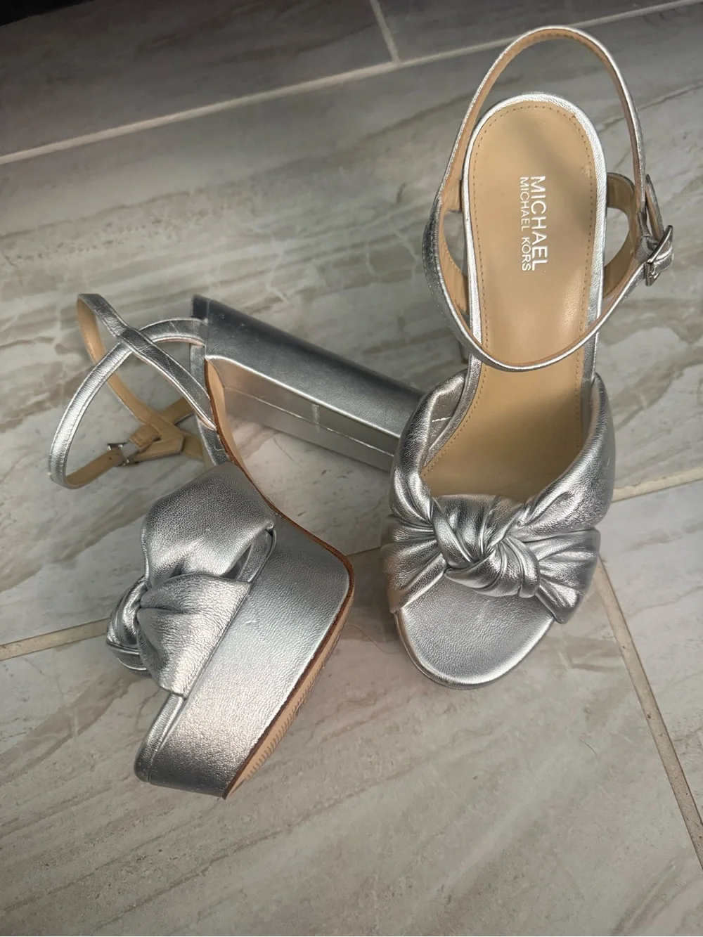 Michael Kors Silver Platform Heels